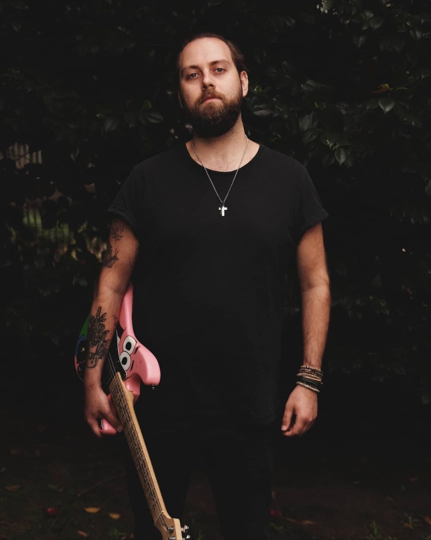 James Ellercamp with one of his guitars in Sydney, Australia