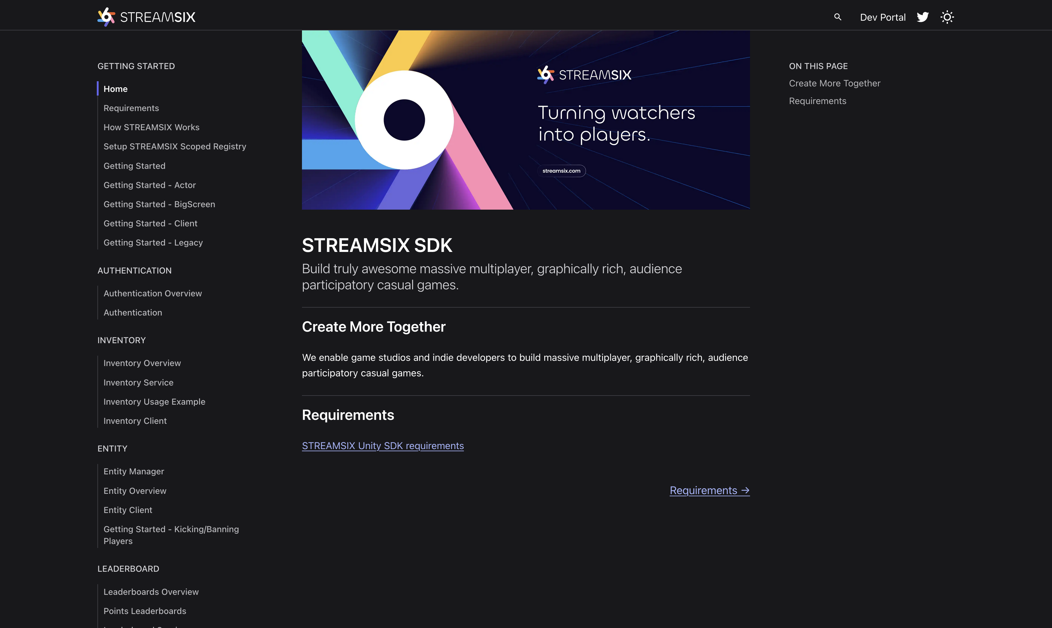 Streamsix Documentation site